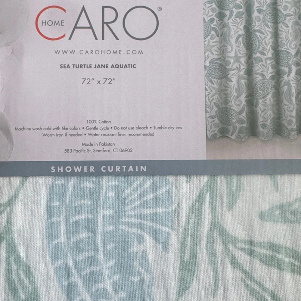CARO HOME 100% Cotton Sea Turtle Shower Curtain - 72